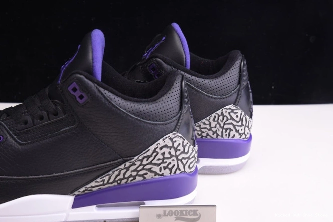Kick Theory Retro 3 Court Air Purple Black Jordan CT8532-050 0724